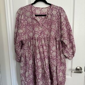 Purple cotton floral print boho